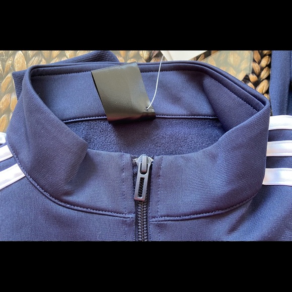 Adidas Women’s 3 Stripe Tricot FullZip Jacket Navy - Picture 12 of 13